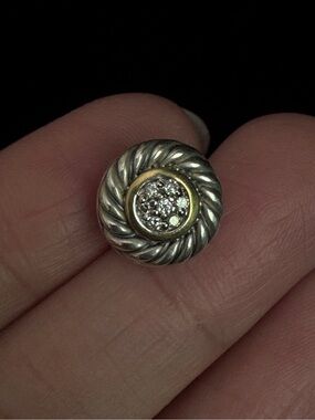 David Yurman Cookie 925- 18k  Single Stud Earring.